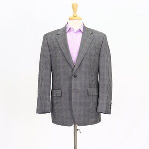 Chaps 40S Gray Blazer Sport Coat Jacket 2-Button Check Y052